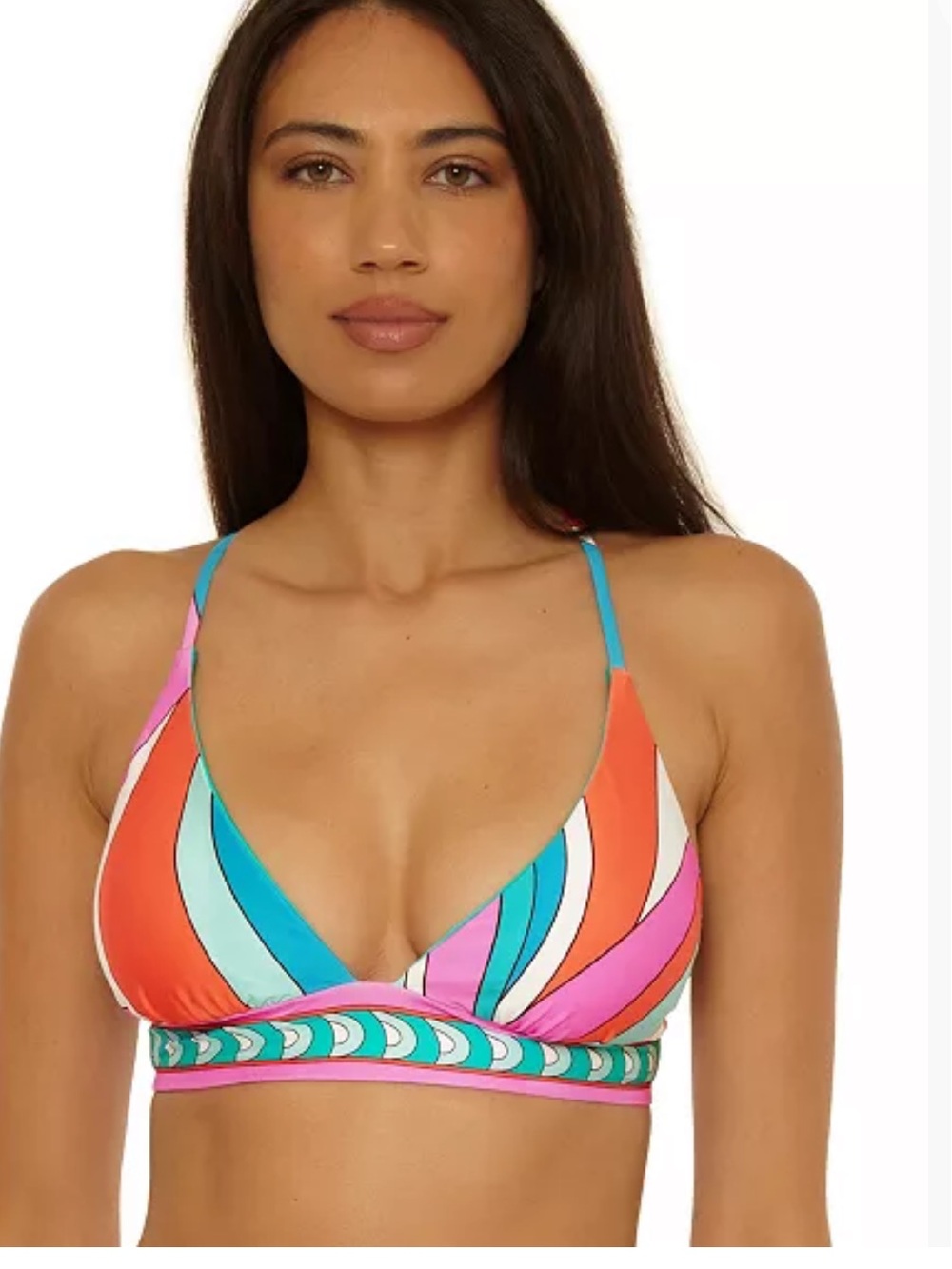 Trina Turk Apollo Reversible Triangle Bikini Top - Women Swim size 8
